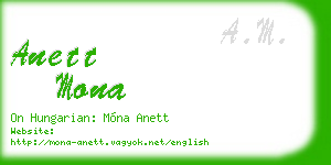anett mona business card